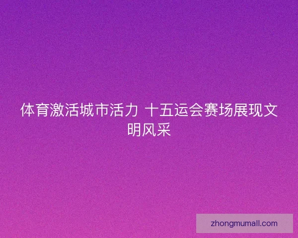 体育激活城市活力 十五运会赛场展现文明风采